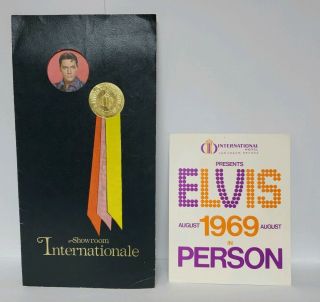 Elvis International Hotel 8x10 1969 Promo And Hotel Menu Showroom Internationale