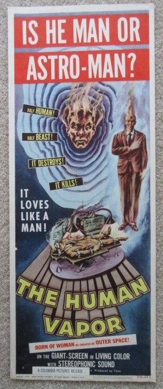 Human Vapor 1962 Insrt Movie Poster Rld Ex