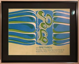 Poco And Brethren,  Boston Tea Party 1970 Concert Poster,  First Edition,  Framed