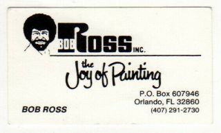 Bob Ross Personal Business Card The Joy Of Painting Pbs Artist Art Icon