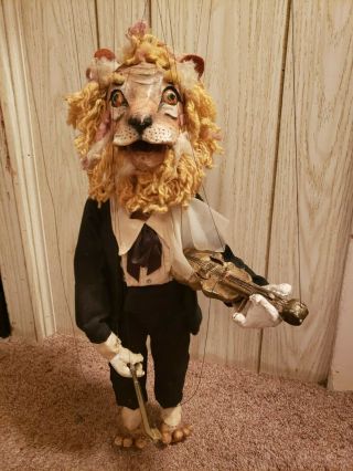 Dolores Hadley Marionette Lion In Tux Playing Violin 24 " Collectible