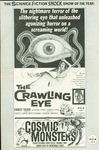 1958 The Crawling Eye / Cosmic Monsters Forrest Tucker Horror Us Pressbook