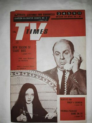 Oct 3,  1964 Tv Times Guide Supplement The Addams Family,  John Mcgiver