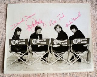 Authentic Signed The Monkees B&w Glossy Photograph 8x10 Early - Estate