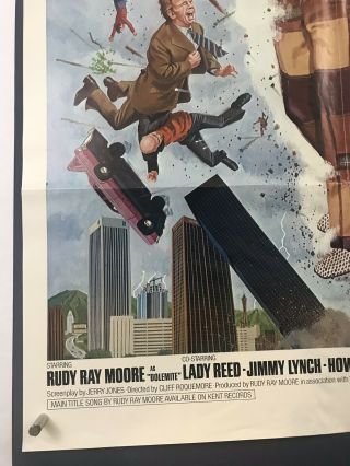 HUMAN TORNADO Movie Poster (VeryGood -) One Sheet 1976 Blaxploitation 3735 5