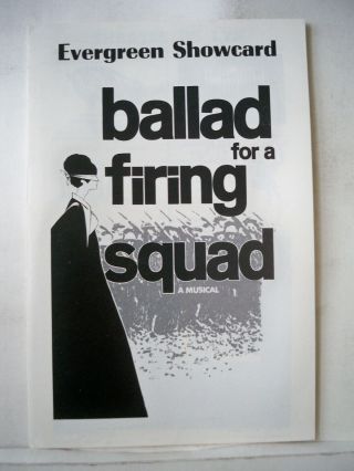 Ballad For A Firing Squad Playbill Renata Vaselle / Mata Hari Flop Nyc 1968