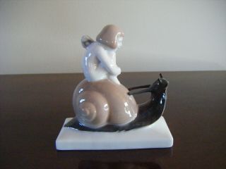 Antique Rosenthal Porcelain Figurine " Snail Mail " Albert Cassmann