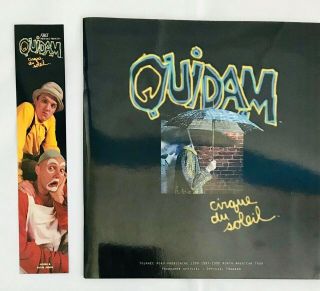 QUIDAM - Cirque du Soleil Souvenir Program Book With Souvineer Bookmark 1996 - 98 2