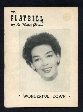 Wonderful Town Playbill Week Of September 23 1953 Rosalind Russell / Edie Adams