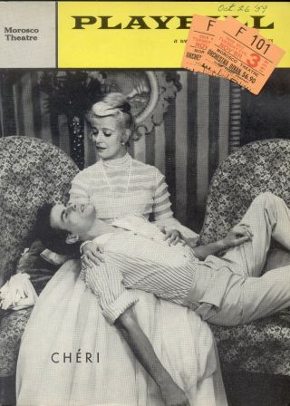 1959 Kim Stanley & Horst Buchholz " Cheri " Colette Anita Loos Lili Darvis Tickets