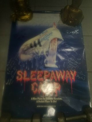 Sleepaway Camp Signed Video Poster Felissa Rose Rare Vintage