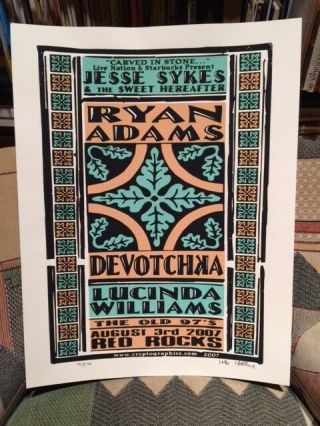 Jesse Sykes / Ryan Adams / Devotchka / Lucinda - Red Rocks 2007 Poster 10/120