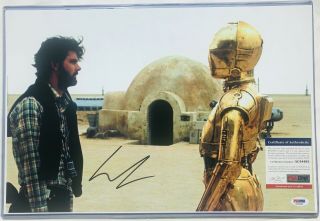 Star Wars GEORGE LUCAS Signed AUTOGRAPH Movie Photo With C - 3PO C3PO PSA BAS AFA 4