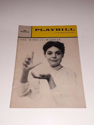 Vintage 1960 Playbill The Miracle Worker Anne Bancroft Michael Constantine