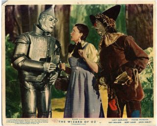 The Wizard Of Oz Rare Lobby Card Judy Garland Jack Haley Ray Bolger
