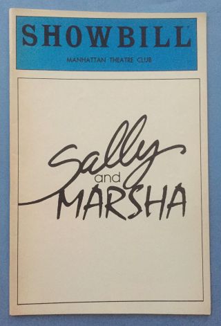 Sally And Marsha Playbill (march 1982) Bernadette Peters,  Christine Baranski
