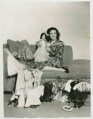 Judy Garland Posing With Her Doll Vintage Portrait Photo
