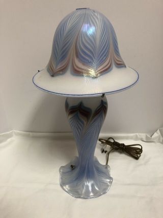 Favrile Art Glass Lamp Tiffany Style Vintage Unique