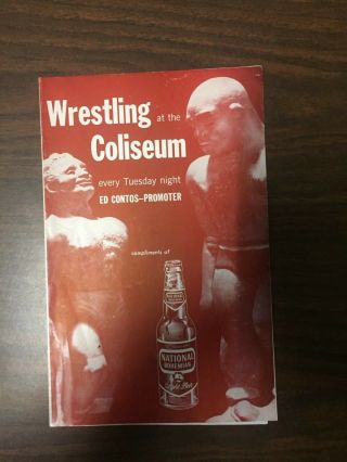 Wwf/wrestling Vintage Program April 1958 - Baltimore Maryland