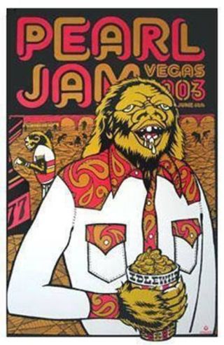 Pearl Jam - 2003 Ames Brothers Design Poster Las Vegas,  Nv