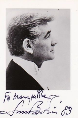 Leonard Bernstein Composer Signed Formal Photograph,  1983