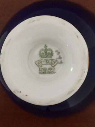 Vintage Aynsley Cobalt Blue Cup & Saucer Fine Bone Number 1044 China England 11