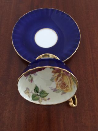 Vintage Aynsley Cobalt Blue Cup & Saucer Fine Bone Number 1044 China England 3