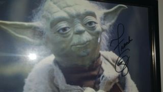 YODA - HAND SIGNED BY FRANK OZ - WITH FRAMED AUTOGRAPHED STAR WARS 4