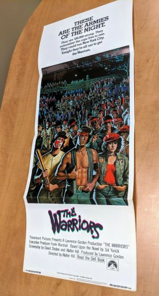 The Warriors 1979 Insert Movie Poster - Folded