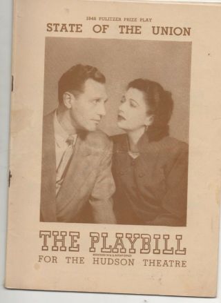 Playbill For State Of The Union 1946 Ralph Bellamy