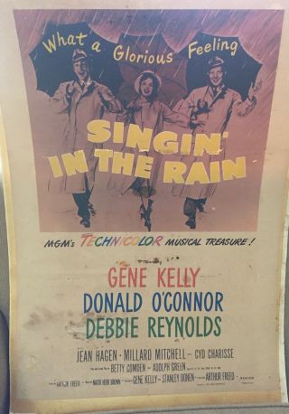 1955 Vintage Film Poster Singing In The Rain