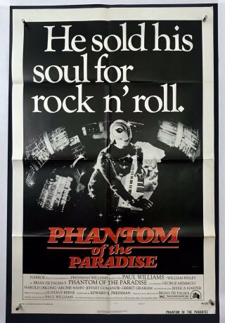 Phantom Of Paradise Movie Poster (vf -) One Sheet 1974 Horror Rock & Roll 4157