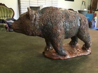 Early Roger Hicks Grizzley Bears Face Jug Catawba Valley North Carolina Pottery