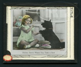 1936 Rare Glass Theater Slide - Shirley Temple Be Kind To Animals Week