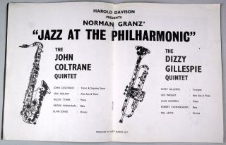 JOHN COLTRANE,  DIZZY GILLESPIE - rare vintage 1961 concert program 3