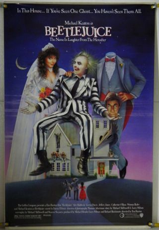Beetlejuice Rolled Orig 1sh Movie Poster Tim Burton Michael Keaton Comedy (1988)
