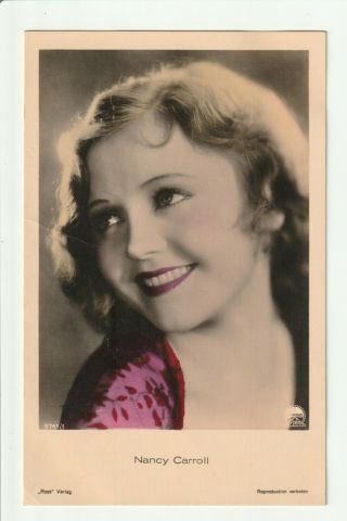 Nancy Carroll 1930s Tinted Ross Verlag Photo Postcard