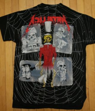 RARE Vintage Metallica Pushead t - shirt Damage Inc Crash Course skeleton XL 2
