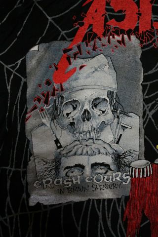 RARE Vintage Metallica Pushead t - shirt Damage Inc Crash Course skeleton XL 8
