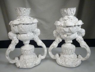 Astier De Villatte French Ceramic Pair Candlesticks - 57245