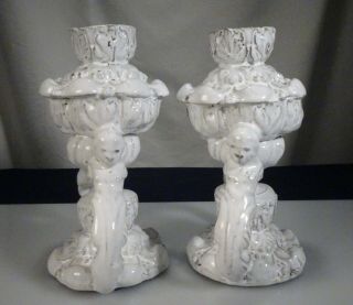 Astier de Villatte French Ceramic Pair Candlesticks - 57245 2