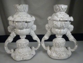 Astier de Villatte French Ceramic Pair Candlesticks - 57245 3