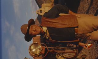 John Wayne Rare 35mm Film Slide On Set 1968 El Dorado By Light & Camera