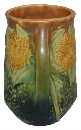Vintage Roseville Pottery Sunflower Ceramic Vase (&) 4