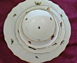Herend China Chanticleer Rooster 5 Pc Place Setting Hand Painted Hungary