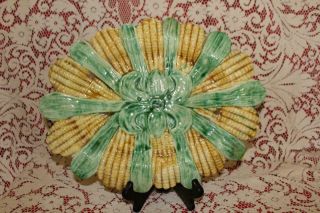Made In Portugal Majolica Corn On The Cob Oval Platter Plate