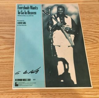 Albert King Autographed Sheet Music Signed Blues Guitar Stax Records 1971
