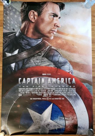 Captain America The First Avenger Movie Poster 27x40 D/s Chris Evans