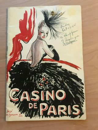 1952 Casino De Paris Nightclub In Paris - Program And Tickets -