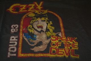 Ozzy Osbourne 1983 Tour Vtg Orig T - Shirt Xl No Back Print Extra Large Nm